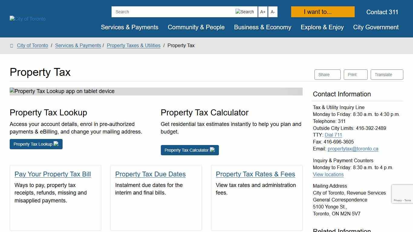 Property Tax – City of Toronto